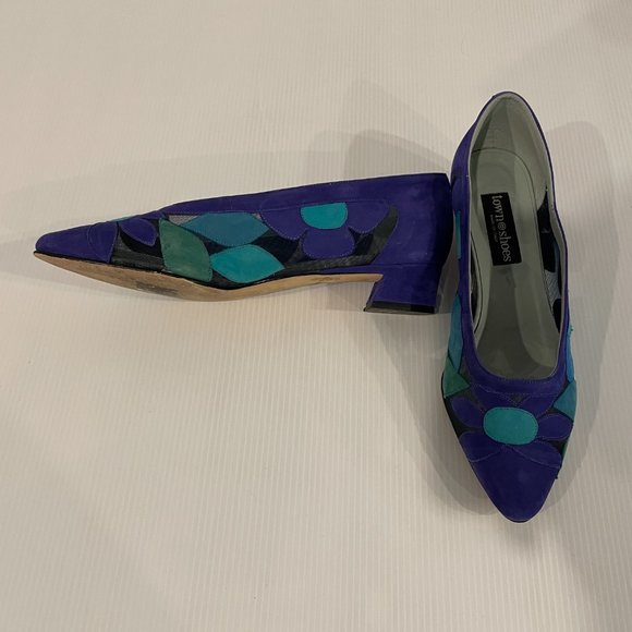 Town Shoes Womens Blue Laguna Size 8/38 Heels Gently Used - Picture 3 of 5